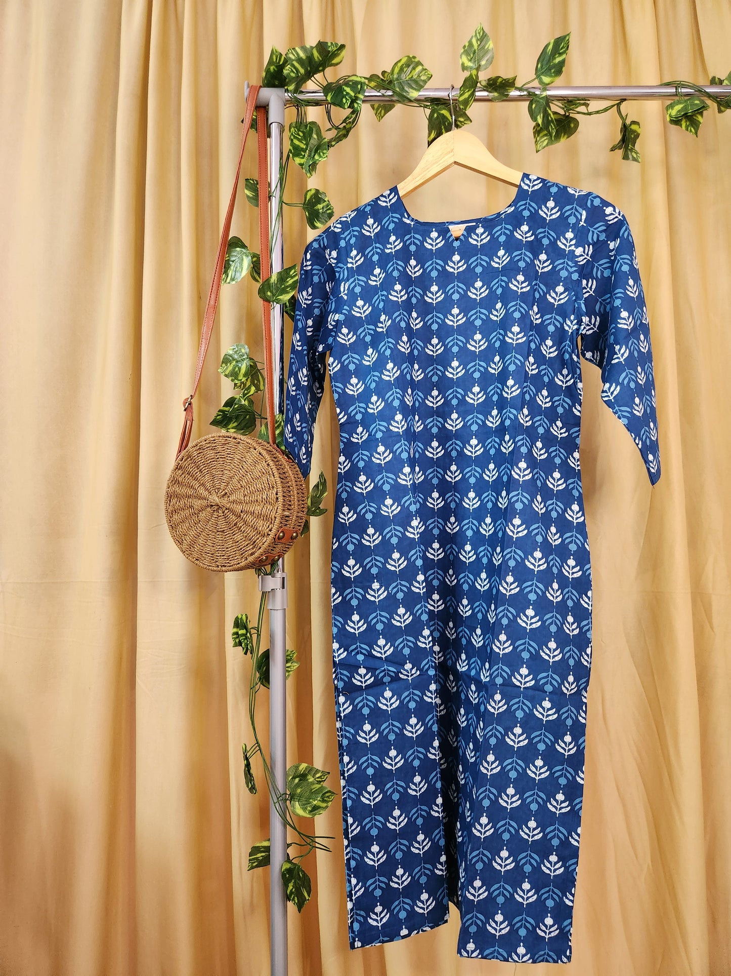 Cobalt Blue Leafy Kurta