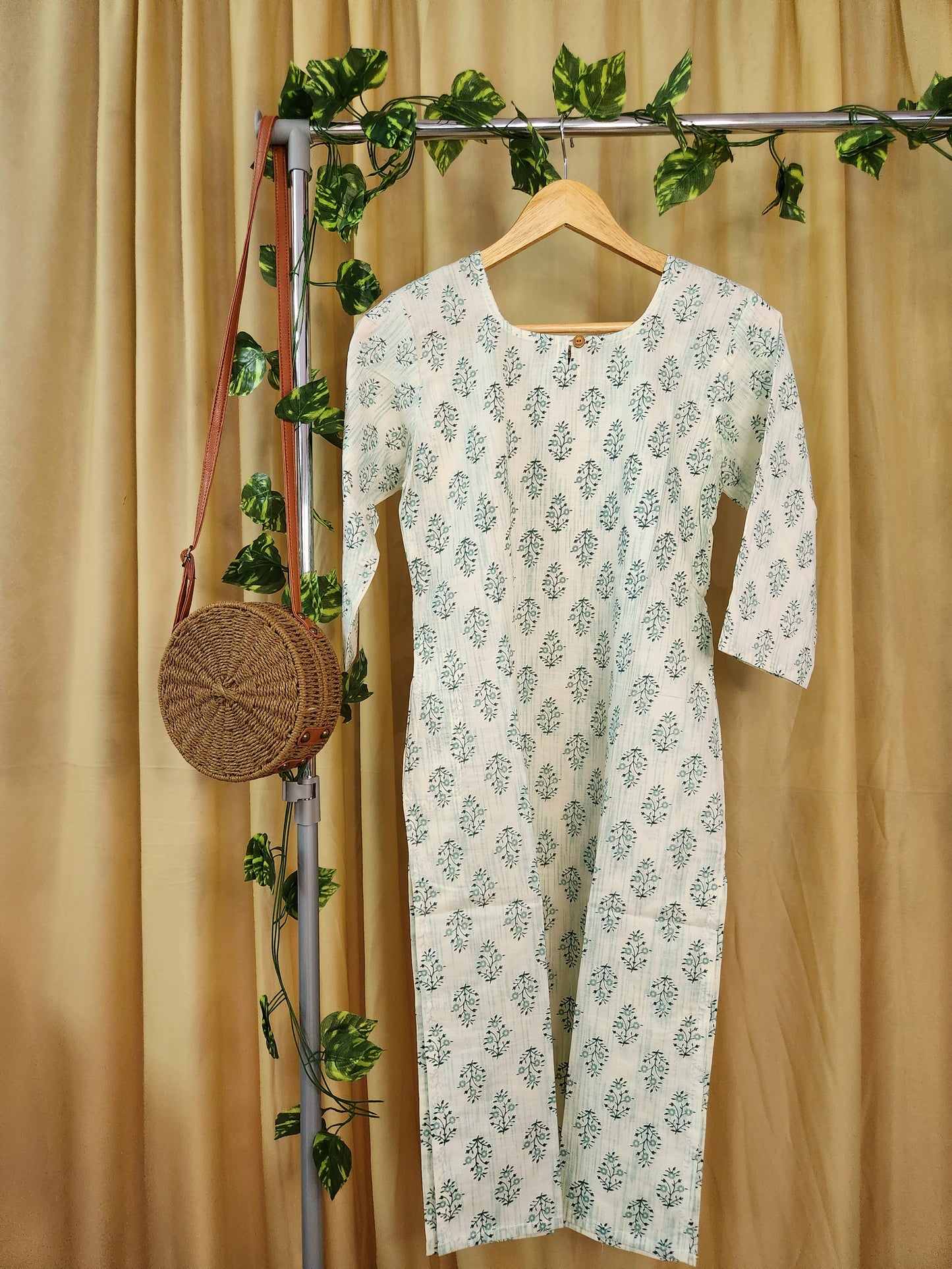 Pine Green Floral Kurta