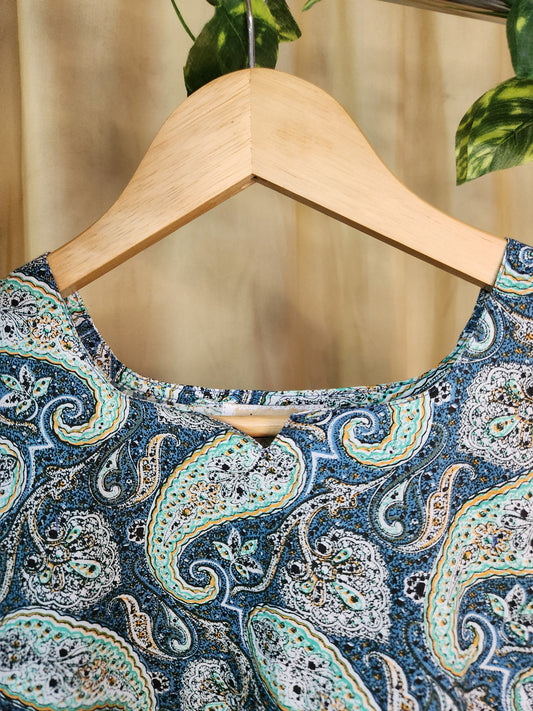 Ocean Paisley Print Kurta